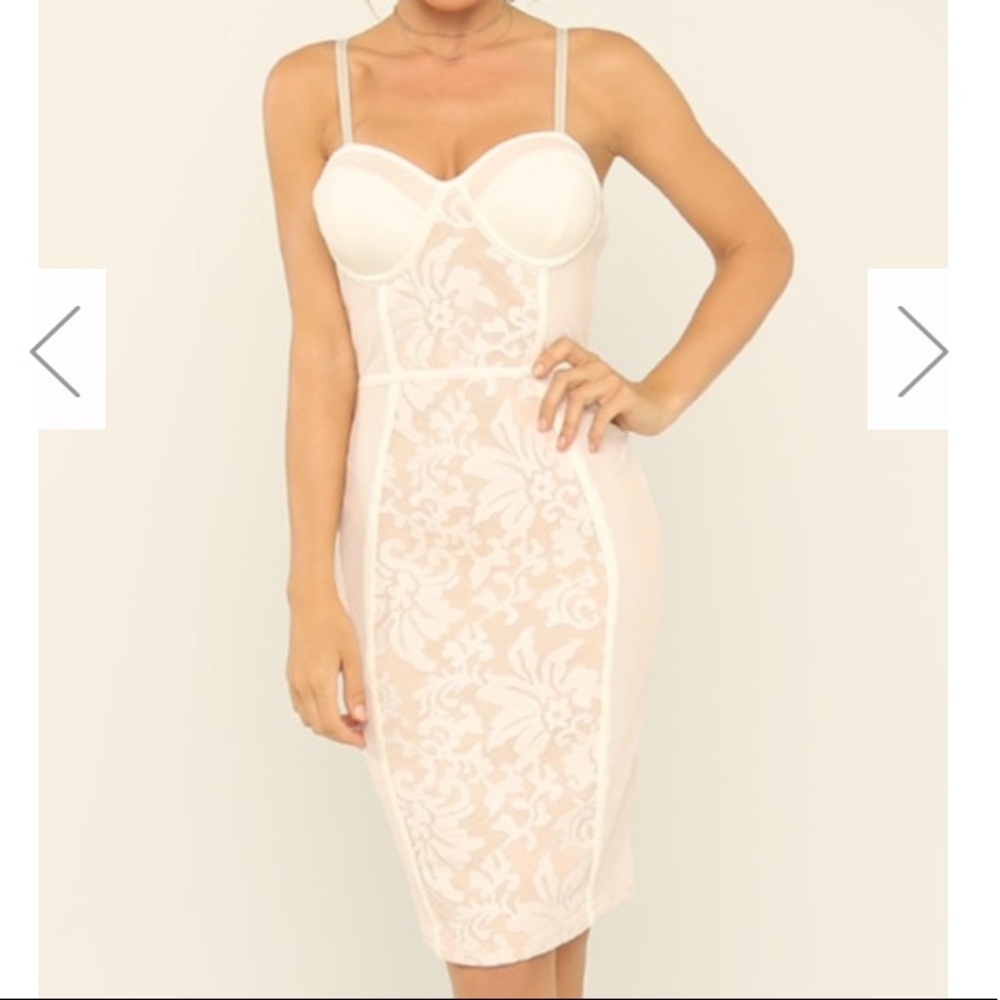 Blush/Off white lace dress